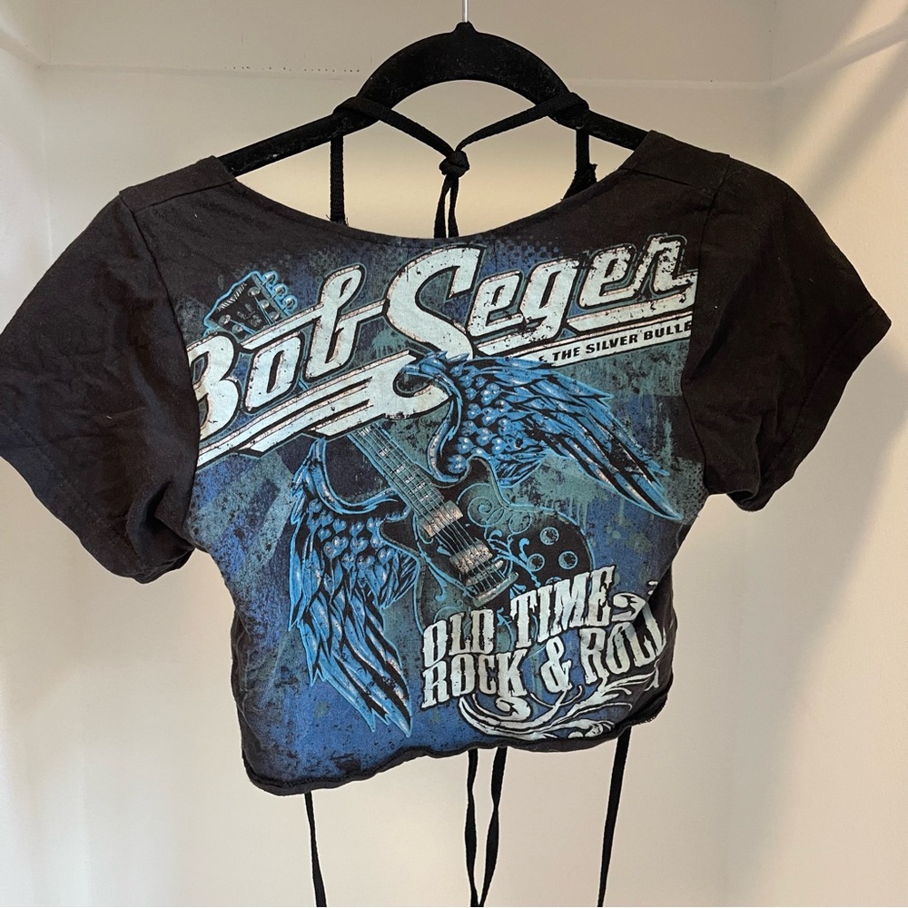Y2K Vintage Black Lace-Up Crop Top